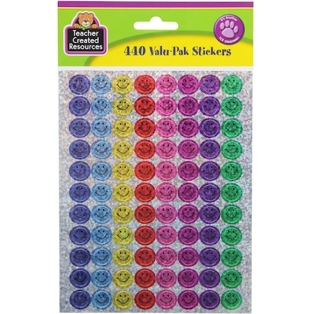 Teacher Created Resources Mini Happy Face Sparkle Stickers ValuPak, Multi Color, PK2640 TCR6631